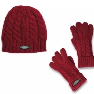 Harley-Davidson Silver Wing Knit Hat & Glove Set